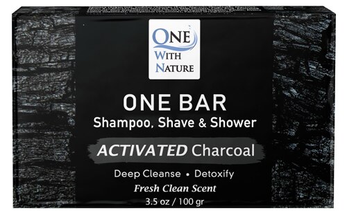 One With Nature Grooming Bar Detox Activated Charcoal