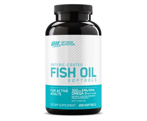 Optimum Nutrition Enteric-Coated Fish Oil Softgels -- 300 mg - 200 Softgels