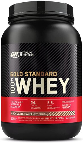 Optimum Nutrition Gold Standard 100 Percent Whey Protein Powder Chocolate Hazelnut