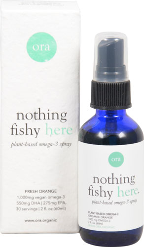 Ora Nothing Fishy Here Plant-Based Omega-3 Spray Fresh Orange -- 2 fl oz