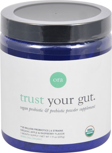 Ora Trust Your Gut Vegan Probiotic &amp; Prebiotic Powder Organic Apple &amp; Raspberry -- 7.9 oz