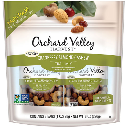 Orchard Valley Harvest Trail Mix Cranberry Almond Cashew -- 8 Bags