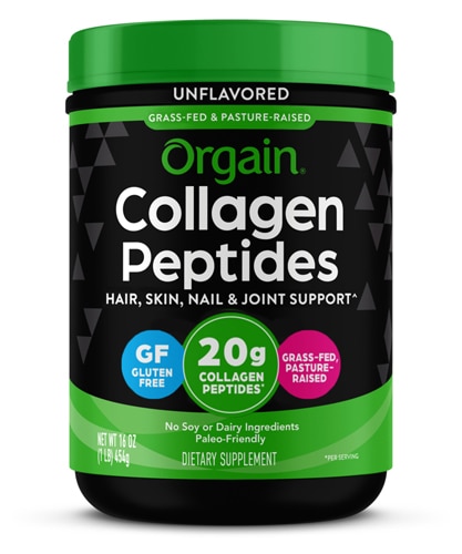 Orgain Hydrolyzed Grass-Fed 20g Collagen Peptides Powder – Type I and III Unflavored -- 1 lb
