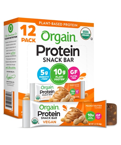 Orgain Organic Plant Based Protein Snack Bar Peanut Butter