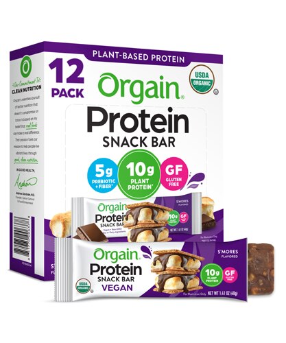 Orgain Organic Plant Based Protein Snack Bar S'Mores
