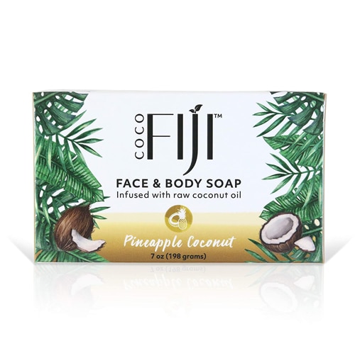 Organic Fiji Face and Body Coconut Oil Soap Pineapple Coconut -- 7 oz