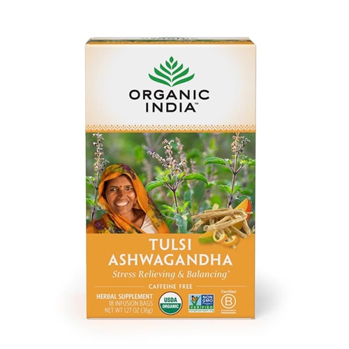 Organic India Organic Herbal Tea Tulsi Ashwagandha -- 18 Tea Bags