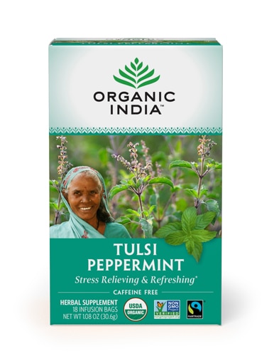Organic India Tulsi Tea Peppermint -- 18 Tea Bags