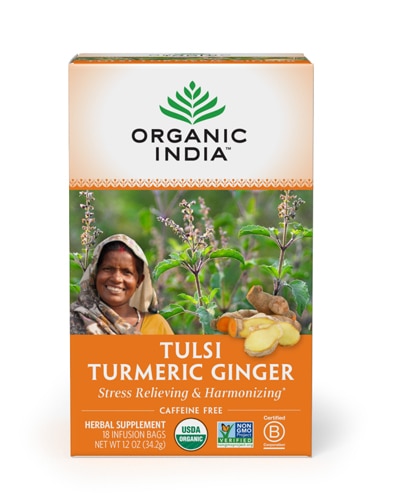 Organic India Tulsi Turmeric Ginger Herbal Tea -- 18 Tea Bags