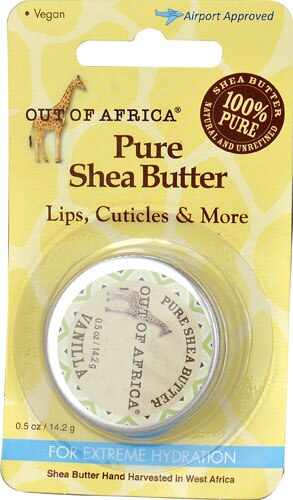 Out Of Africa Travel Pure Shea Butter for Lips Cuticles and More with Vitamin E For Extreme Hydration Vanilla -- 0.5 oz
