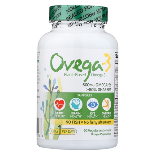 Ovega Heart Healthy Ovega-3™ -- 500 mg - 60 Vegetarian Softgels