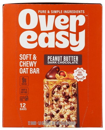 Over Easy Gluten Free Soy Free Oat Bar Soft & Chewy Peanut Butter Dark Chocolate