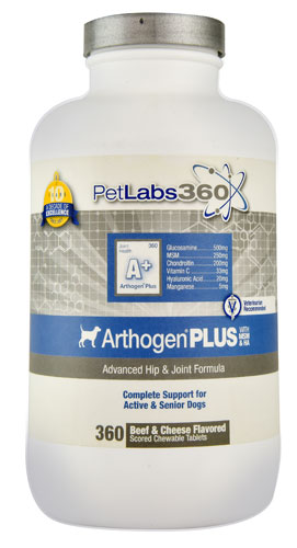 PL360 Arthogen®PLUS with MSM &amp; HA for Active &amp; Senior Dogs Beef &amp; Cheese -- 360 Chewable Tablets