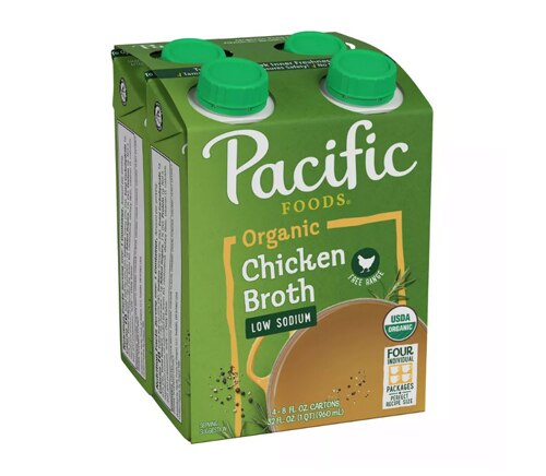 Pacific Foods Organic Free Range Chicken Broth Low Sodium -- 8 fl oz Each / Pack of 4
