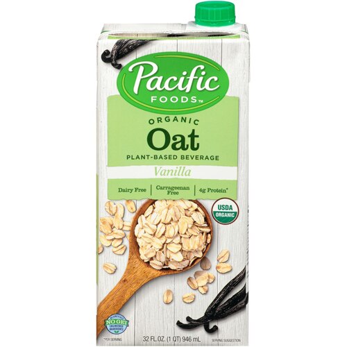 Pacific Foods Organic Oat Plant-Based Beverage Vanilla -- 32 fl oz