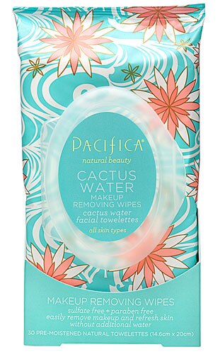 Pacifica Natural Beauty Makeup Removing Wipes Cactus Water -- 30 Pre-Moistened Natural Towelettes
