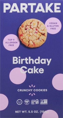 Partake Foods Gluten Free Vegan Crunchy Cookies Birthday Cake -- 5.5 oz