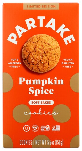 Partake Soft Baked Cookies Pumpkin Spice