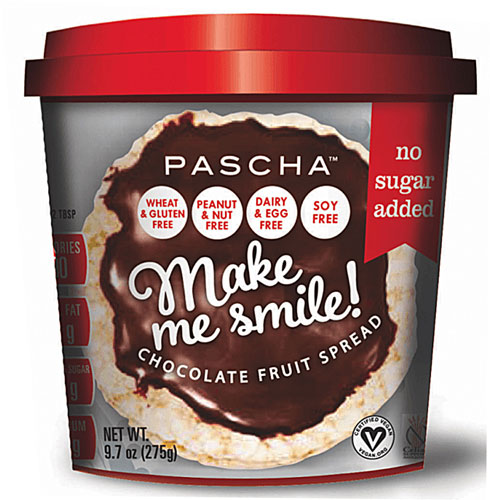 Pascha Make Me Smile! Chocolate Fruit Spread No Sugar Added Gluten Free -- 9.7 oz