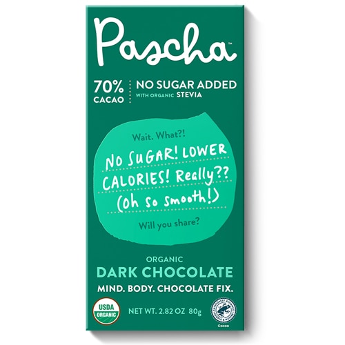 Pascha Organic Bar Zero 70% Cacao Dark Chocolate Bar -- 2.82 oz