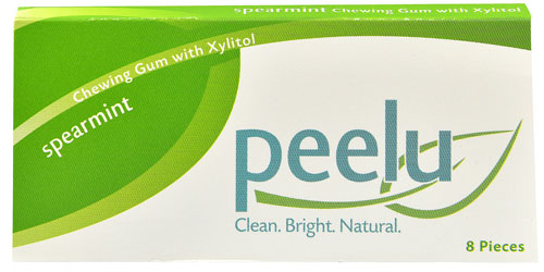 Peelu Chewing Gum with Xylitol Spearmint -- 8 Pieces