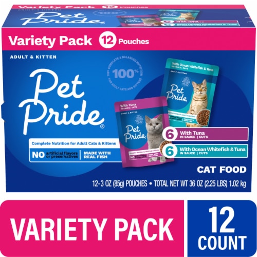 Pet Pride All Life Stages Wet Cat Food 3 oz Pouch Fish Variety