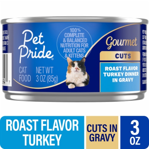 Pet Pride All Life Stages Wet Cat Food Gourmet Cuts Roast Turkey Dinner in Gravy