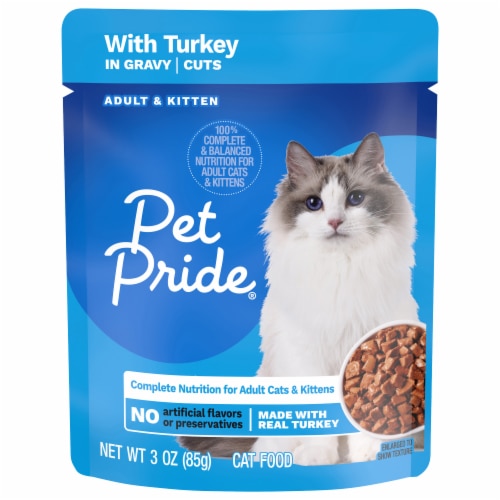 Pet Pride All Life Stages Wet Cat Food in Gravy Cuts Pouch Turkey