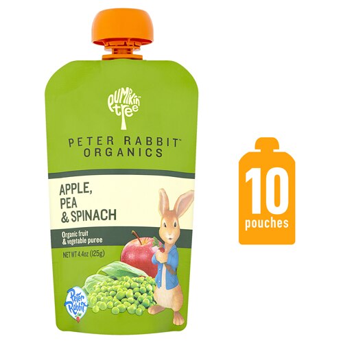 Peter Rabbit Organics Fruit &amp; Veggie Puree Apple, Pea &amp; Spinach -- 4.4 oz