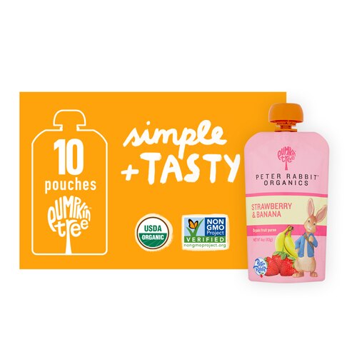 Peter Rabbit Organics Fruit Puree Strawberry and Banana -- 4 oz