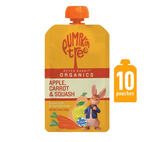 Peter Rabbit Organics Kids Snack Fruit & Vegetable Puree Apple Carrot & Squash