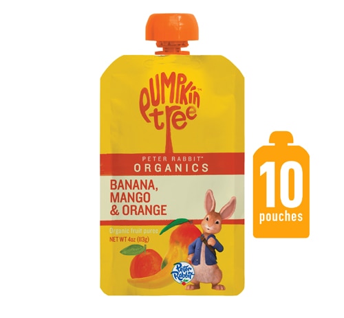 Peter Rabbit Organics Kids Snack Fruit Puree Banana Mango & Orange