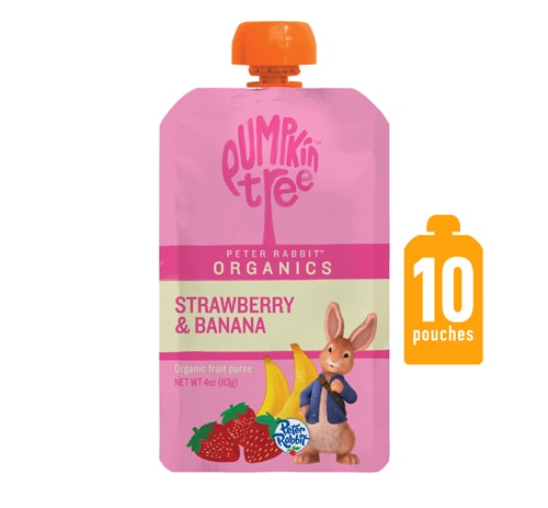 Peter Rabbit Organics Kids Snack Fruit Puree Strawberry & Banana