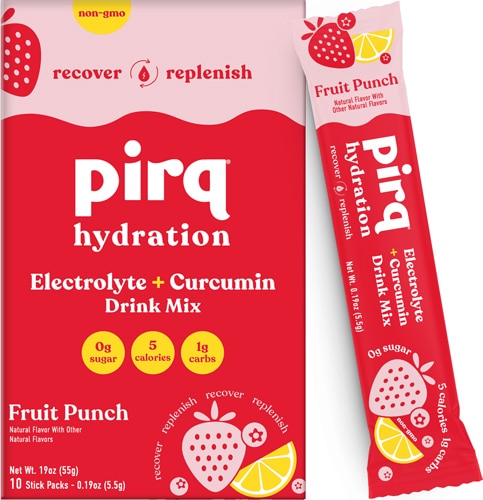 Pirq Electrolyte Drink Mix - Hydration Powder Packets Fruit Punch