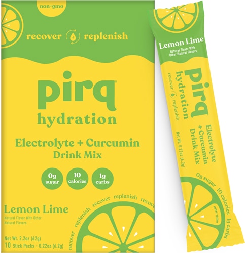 Pirq Electrolyte Drink Mix - Hydration Powder Packets Lemon Lime