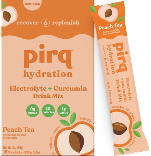 Pirq Electrolyte Drink Mix - Hydration Powder Packets Peach Tea