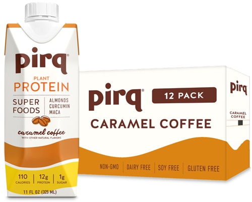 UPC 857690008140 Pirq  Plant-Based Protein Shake   Caramel Coffee -- 11 fl oz Each / Pack of 12