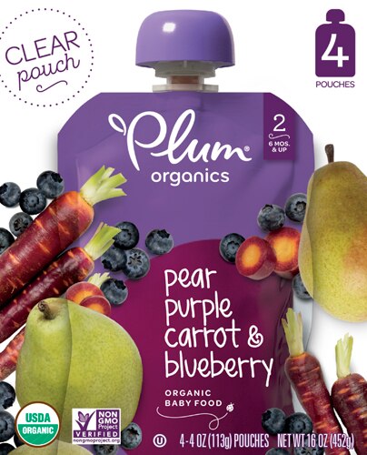 Plum Organics Organic Baby Food Stage 2 Pear Purple Carrot