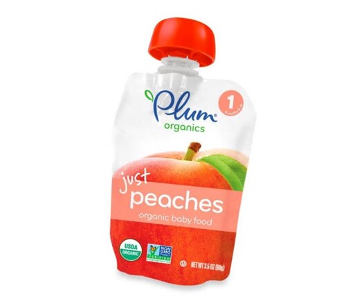 Plum Organics Just Peaches Stage 1 Baby Food Pouch 6 Pk / 3.5 oz