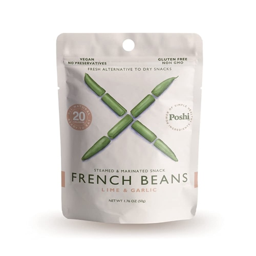 Poshi Steamed & Marinated French Bean Snack Lime & Garlic -- 1.76 oz