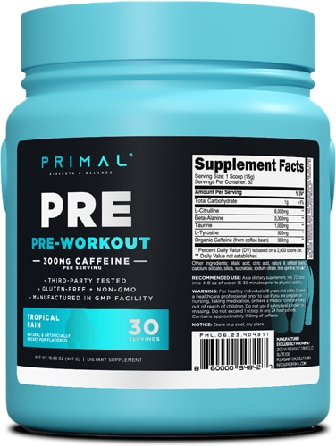 PrePrimal Pre Workout Tropical Rain