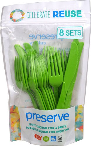 Preserve Reusable Utensil 8 Sets Apple Green -- 24 Utensils