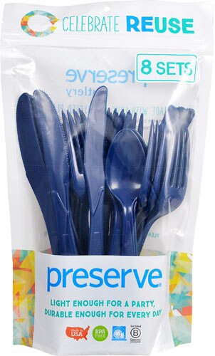 Preserve Reusable Utensil 8 Sets Midnight Blue -- 24 Utensils
