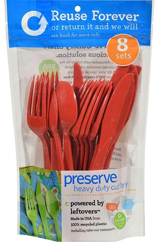 Preserve Reusable Utensils 8 Sets Pepper Red -- 24 Utensils
