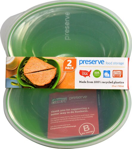 Preserve Sandwich Food Storage Containers with Lids Apple Green -- 2 Containers
