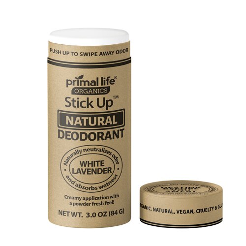 Primal Life Organics Natural Deodorant Stick Up White Lavender -- 3 oz