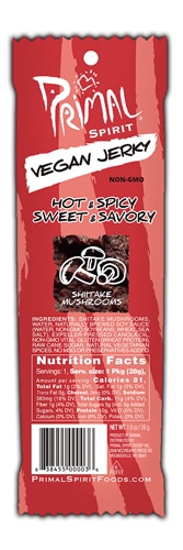 Primal Spirit Foods Primal Strips Meatless Vegan Jerky Hot & Spicy