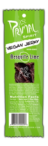 Primal Spirit Foods Primal Strips Meatless Vegan Jerky Mesquite Lime
