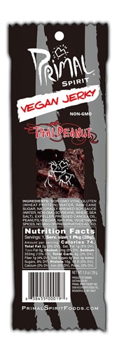 Primal Spirit Foods Primal Strips Meatless Vegan Jerky Thai Peanut
