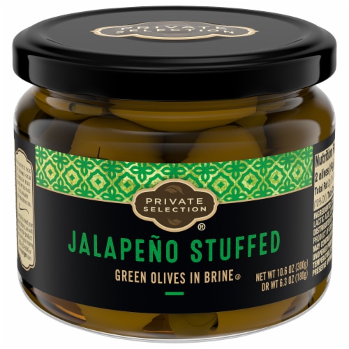 Private Selection Jalapeno Stuffed Green Olives in Brine -- 10.6 oz
